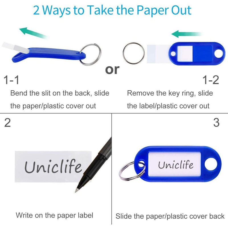 40-Pack: Uniclife Tough Plastic Key Tags with Split Ring Label Window Everything Else - DailySale