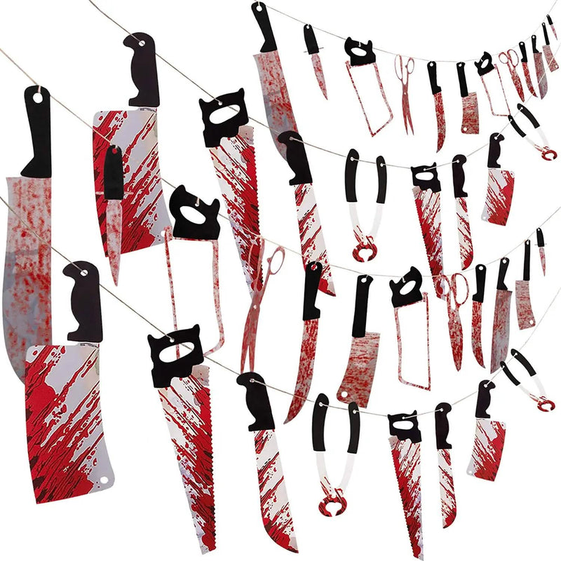 40-Pieces Set: Halloween Moon Ship Bloody Wreath Banners Holiday Decor & Apparel - DailySale