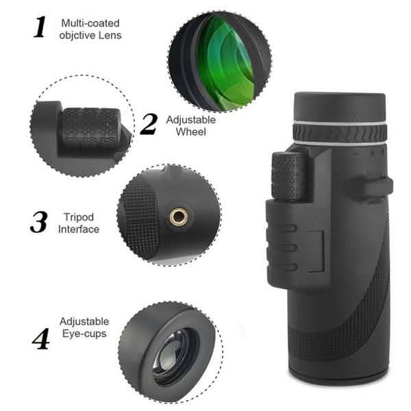 40x60 HD Night Vision Portable Monoculars Telescopes Sports & Outdoors - DailySale