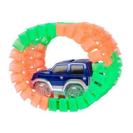 425-Piece: Mega Galaxy Flex-Track Glow Track with 2 Electric LED Light Cars Toys & Hobbies - DailySale