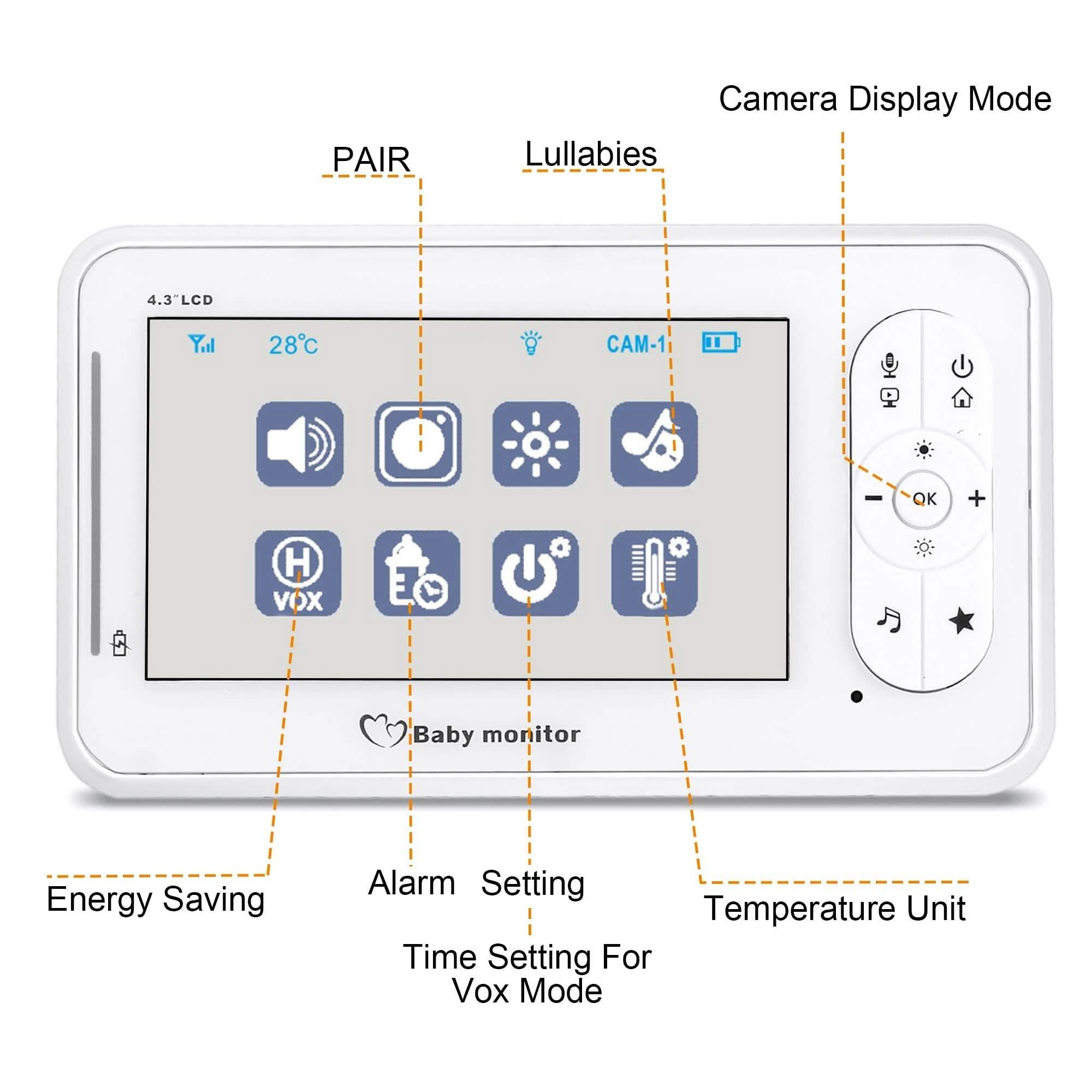 4.3" Baby Monitor 2.4Ghz Wireless Camera Video 2-Way Talk Baby - DailySale