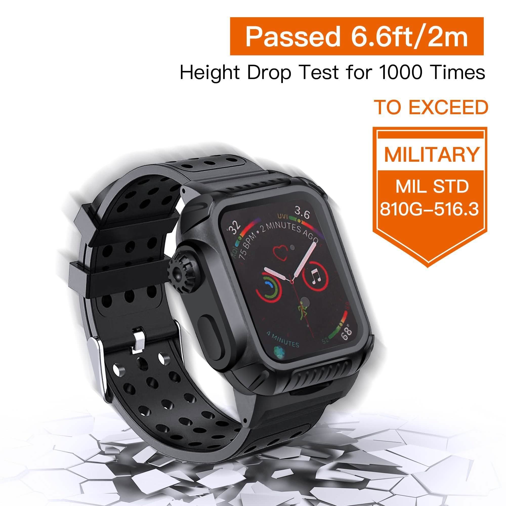 44 MM Full Cover Clear Case Screen Protector with Bands for Apple iWatch 4 and 5 Smart Watches - DailySale