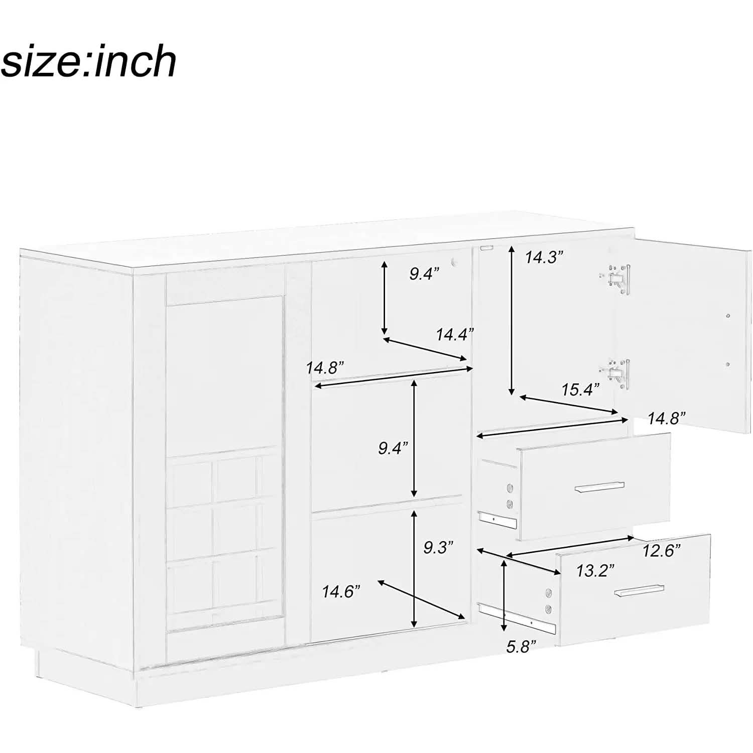 47" Console Dining Table Buffet Sideboard Furniture & Decor - DailySale