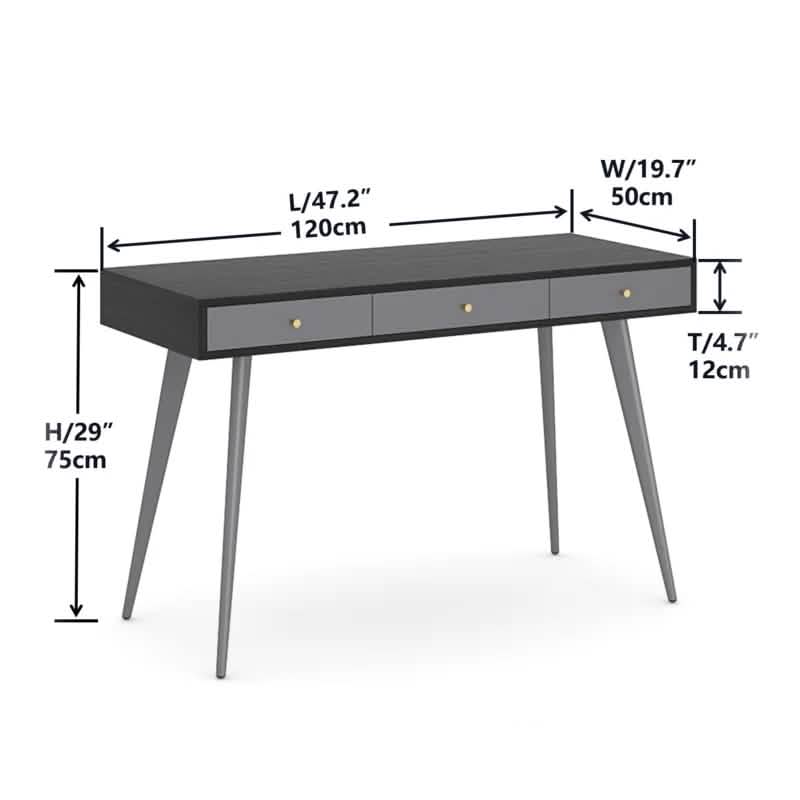47" Home Office Desk with 3 Drawers Furniture & Decor - DailySale