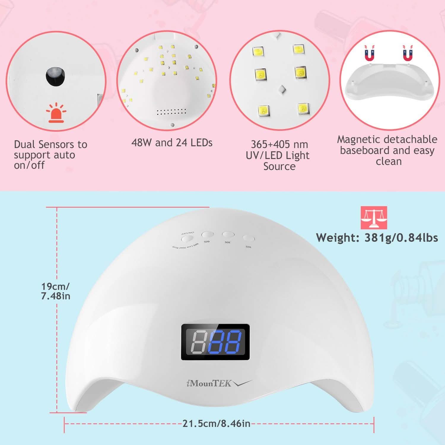48W UV LED Nail Lamp Gel Polish Nail Dryer Beauty & Personal Care - DailySale