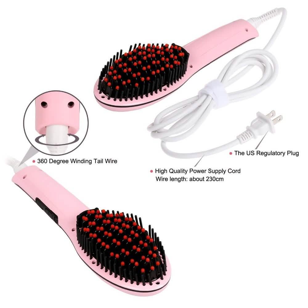 Detangling Hair Straightener Brush - Assorted Colors - DailySale, Inc