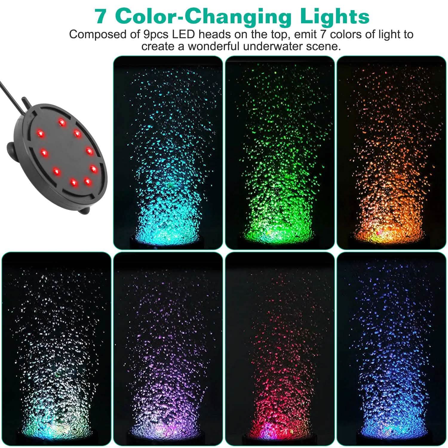 4in Multi-Colored LED Aquarium Air Bubble Lamp Pet Supplies - DailySale