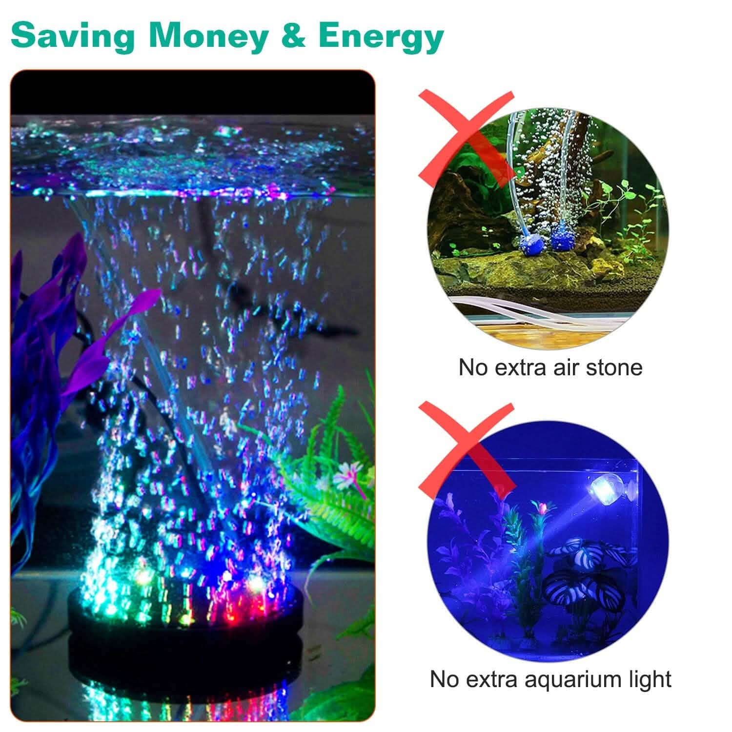 4in Multi-Colored LED Aquarium Air Bubble Lamp Pet Supplies - DailySale