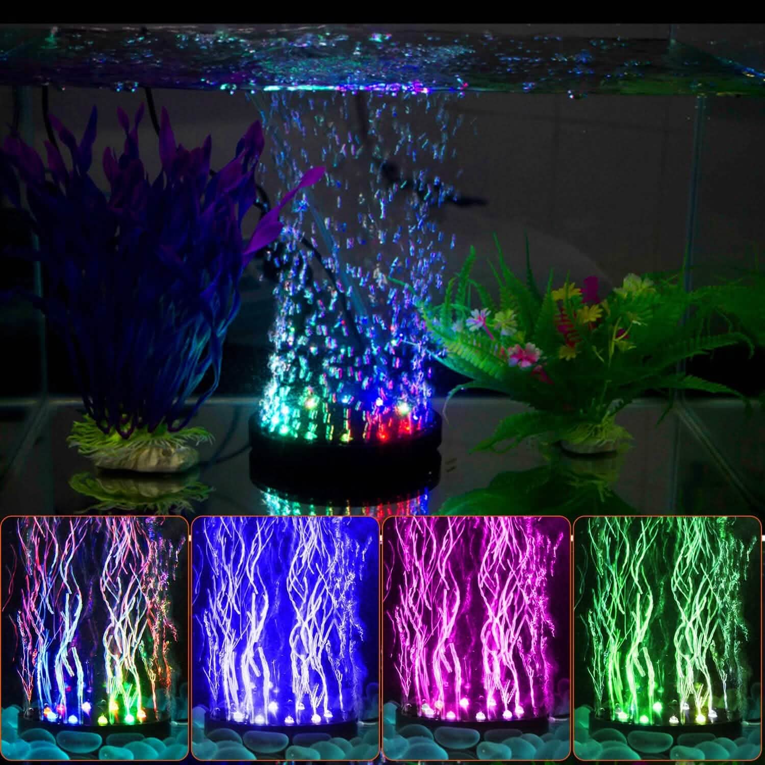 4in Multi-Colored LED Aquarium Air Bubble Lamp Pet Supplies - DailySale