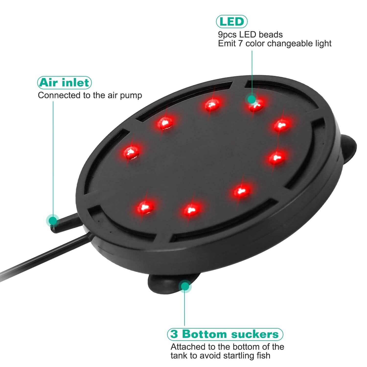 4in Multi-Colored LED Aquarium Air Bubble Lamp Pet Supplies - DailySale