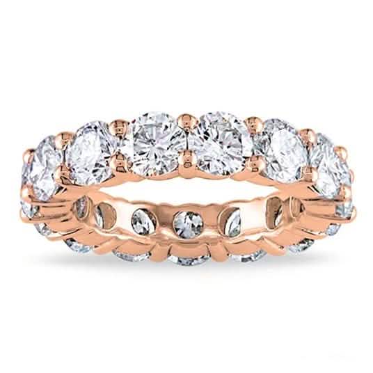 4MM Round Luxury Eternity Band Rings 5 Rose Gold - DailySale