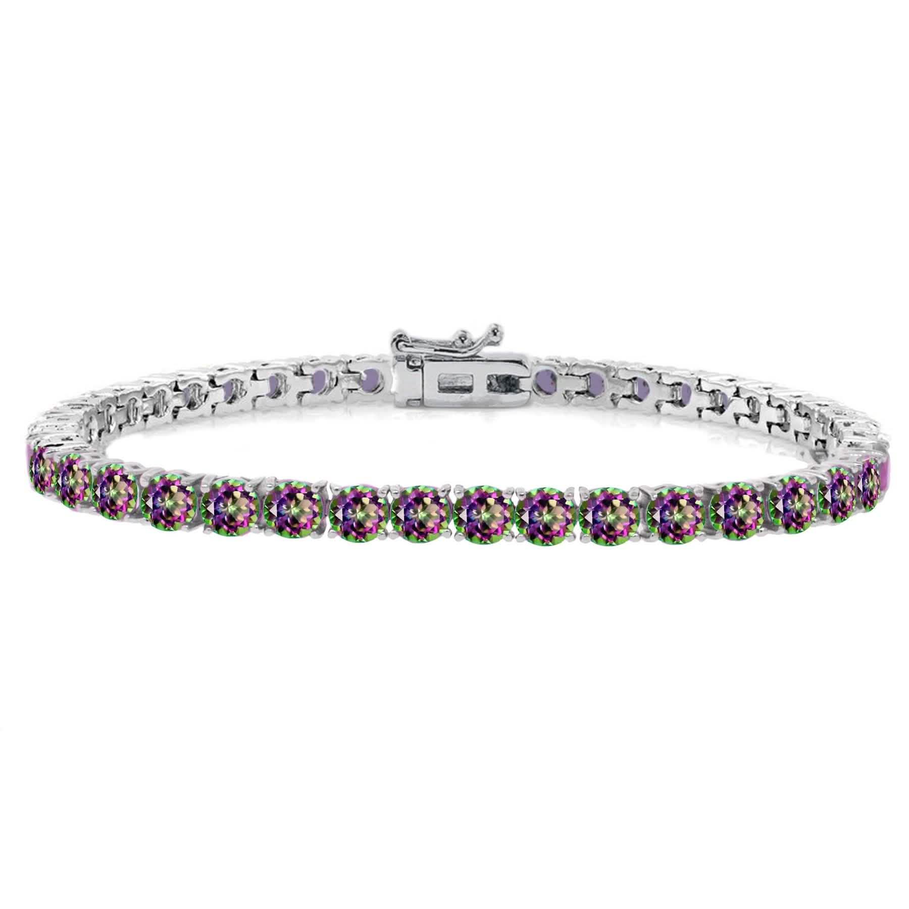 4mm Round Mystic Topaz Tennis Bracelet Bracelets - DailySale