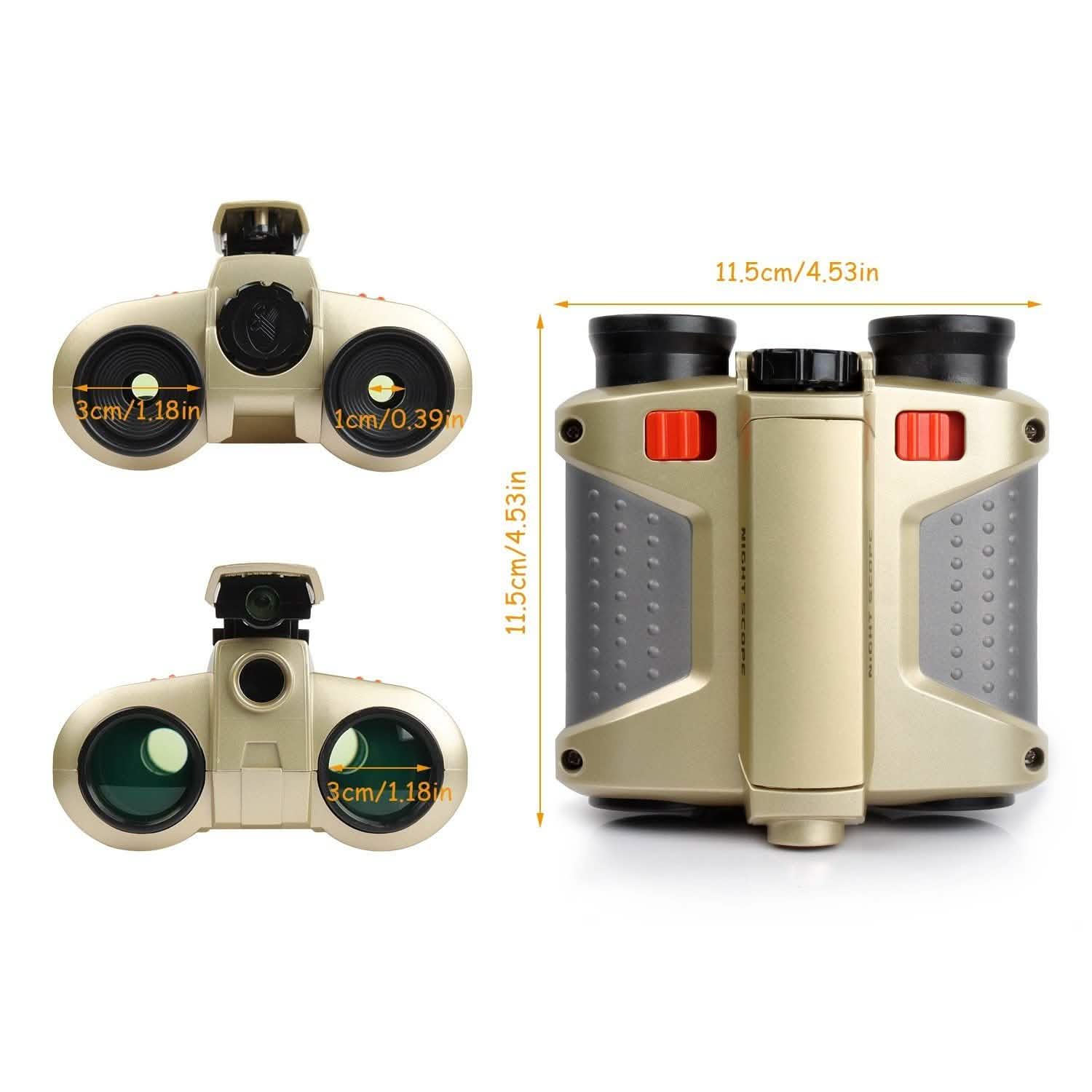 4x30 Kid Toy Night Vision Binoculars with Pop-Up LED Light Toys & Games - DailySale