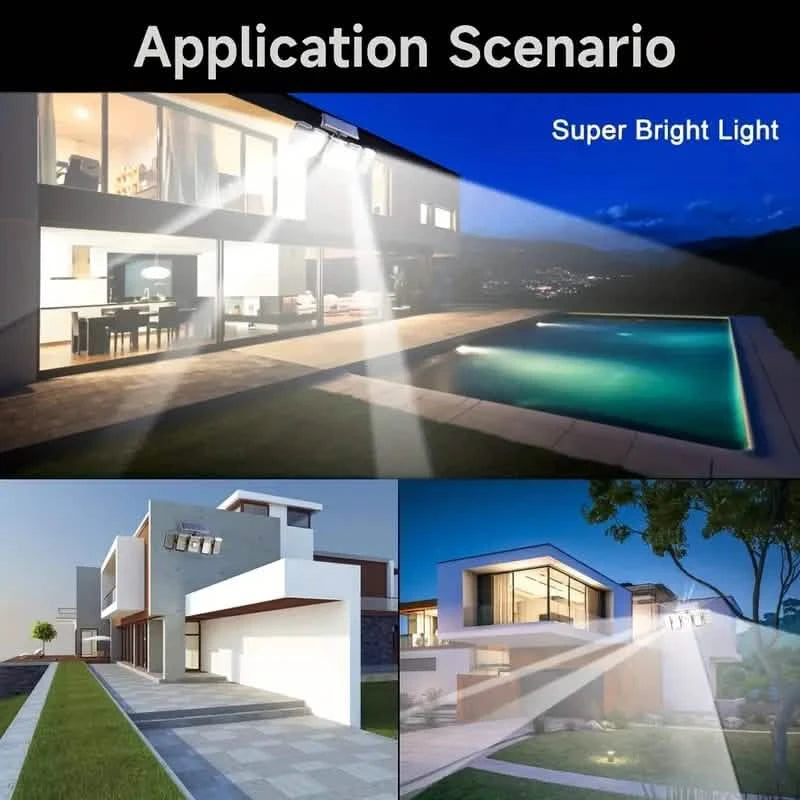 5 Heads Solar 300 LED Light Outdoor Motion Sensor Waterproof Wide-angle Illumination Wall Lamp Outdoor Lighting - DailySale