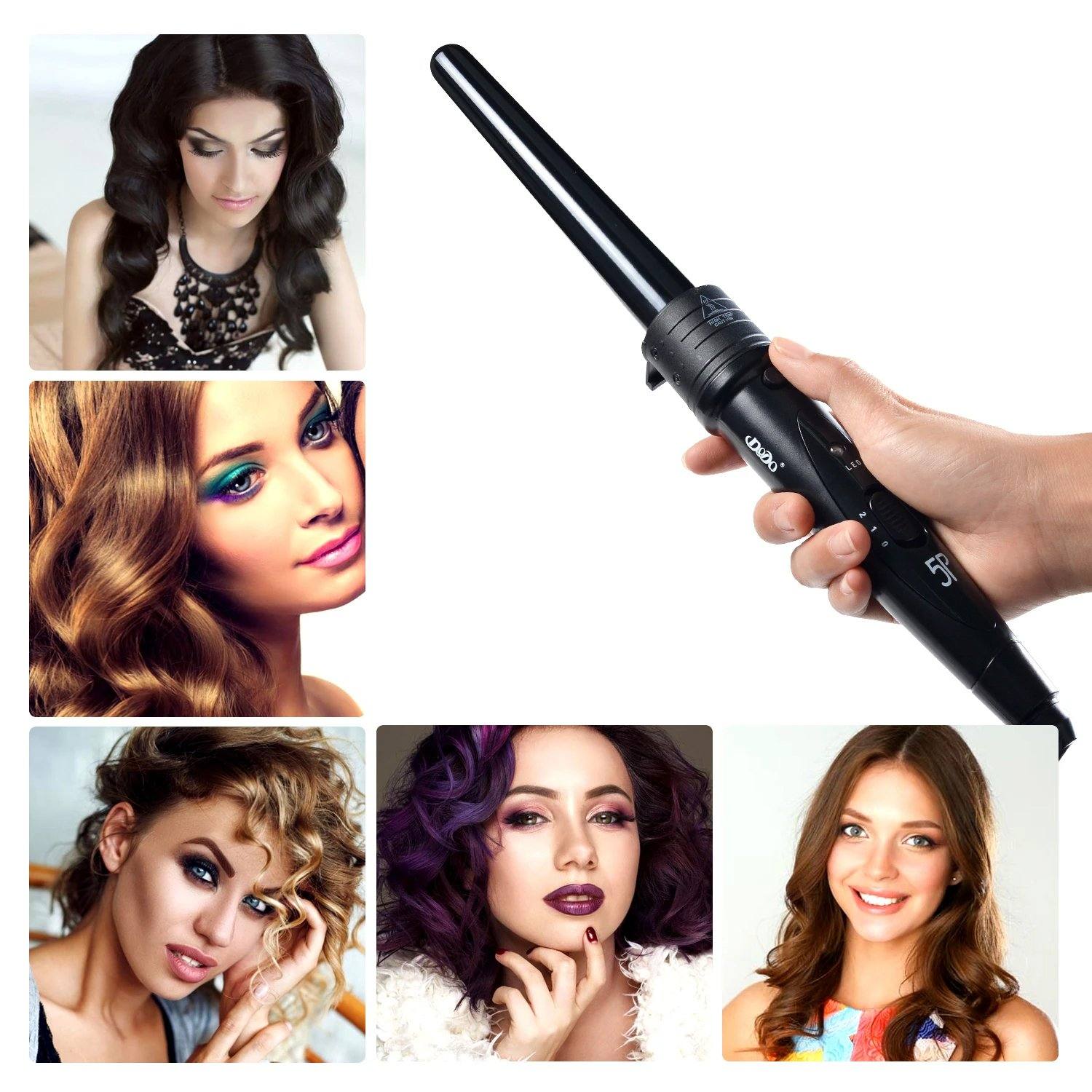 Interchangeable curling outlet iron wand set