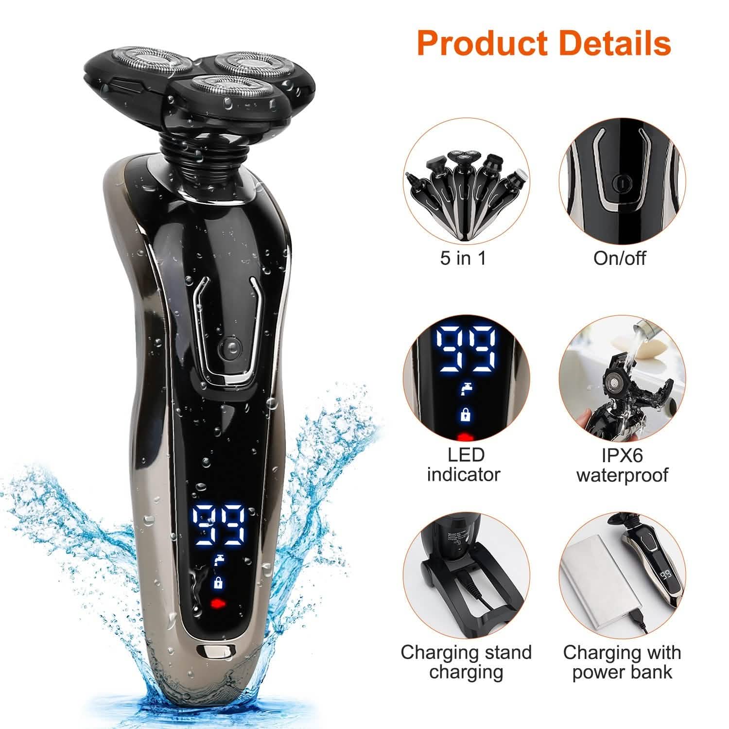 5-in-1 Electric Razor Shaver Men's Grooming - DailySale