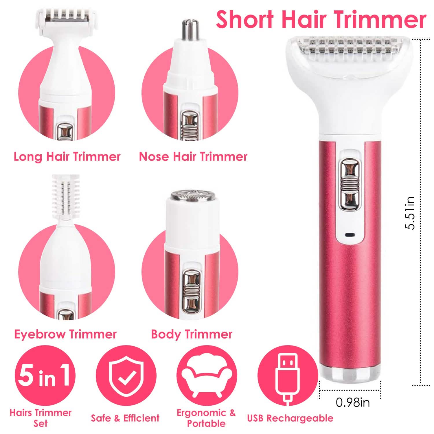 5-in-1 Lady Electric Razor Beauty & Personal Care - DailySale