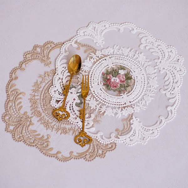 5-Pack: 3 Styles Vintage Lace Embroidery Placemat Kitchen & Dining - DailySale