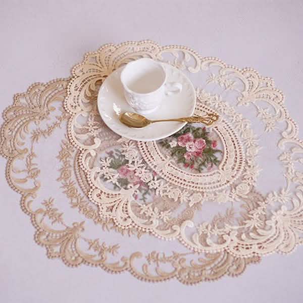5-Pack: 3 Styles Vintage Lace Embroidery Placemat Kitchen & Dining - DailySale