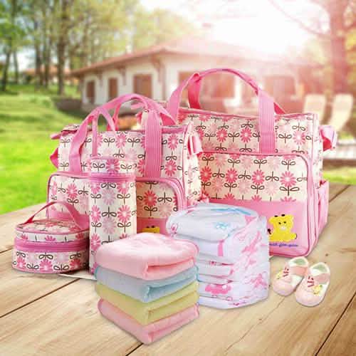5Pack Baby Nappy Diaper Bag Set
