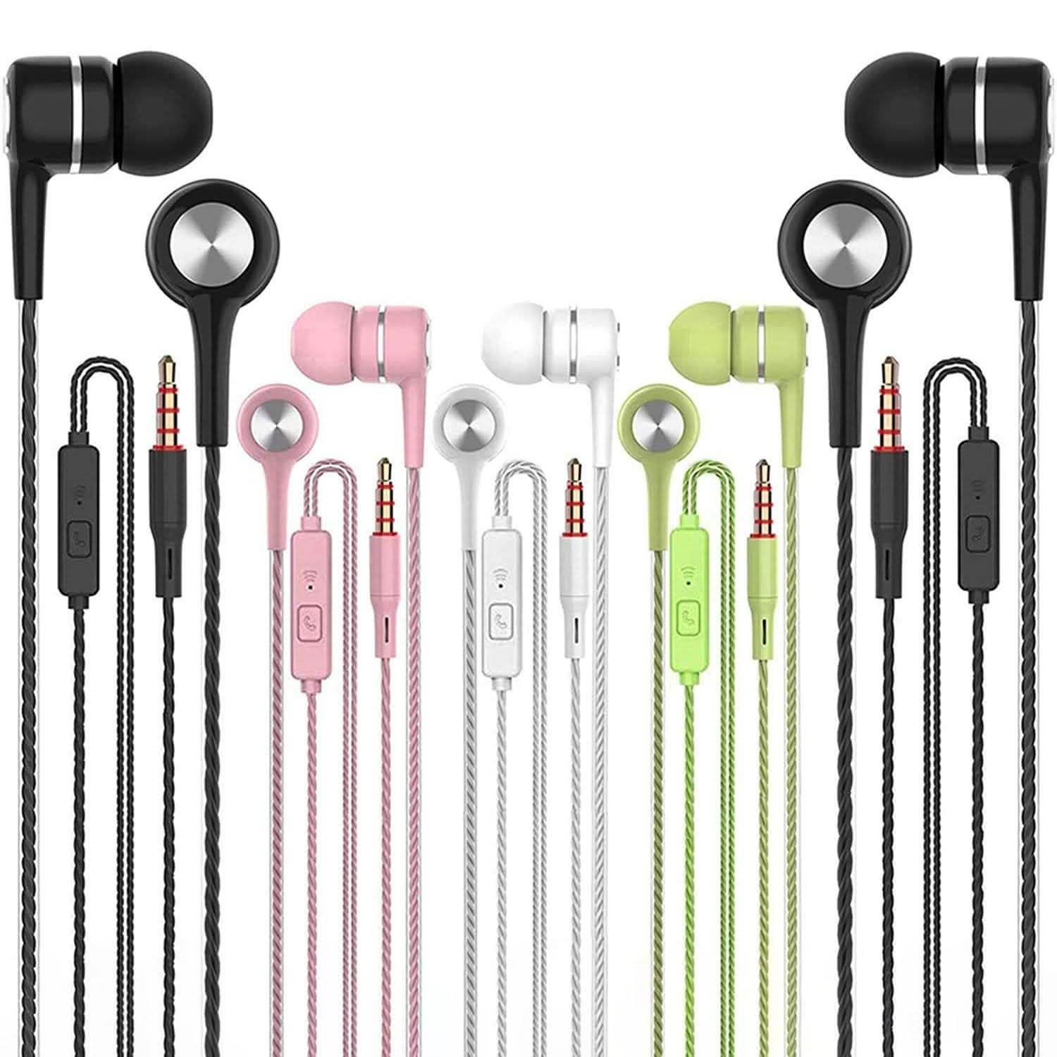 5-Pack: Earbuds Earphones with Microphone Headphones & Audio - DailySale