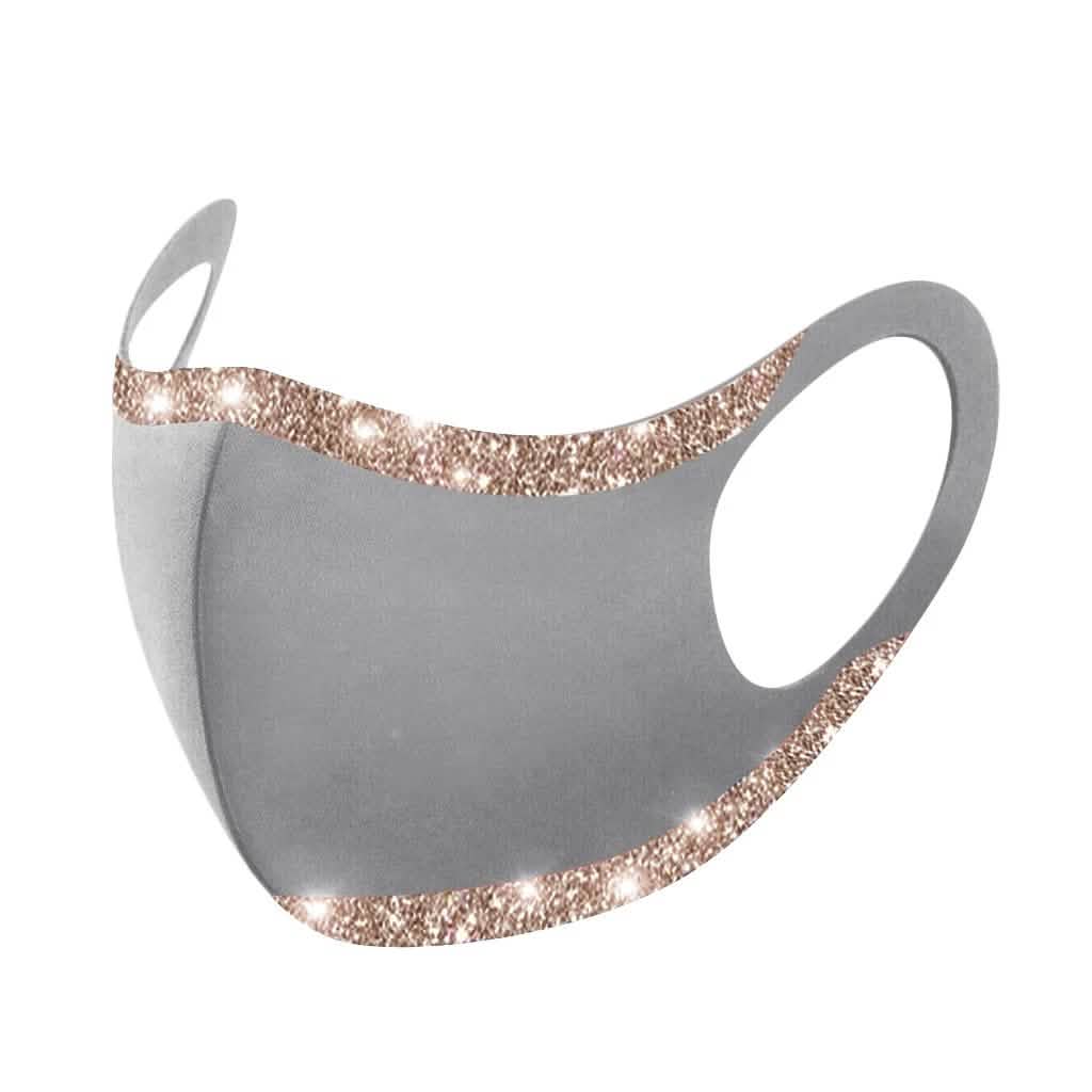5-Pack: Fashion Bling Sequined Masks Face Masks & PPE Gray - DailySale