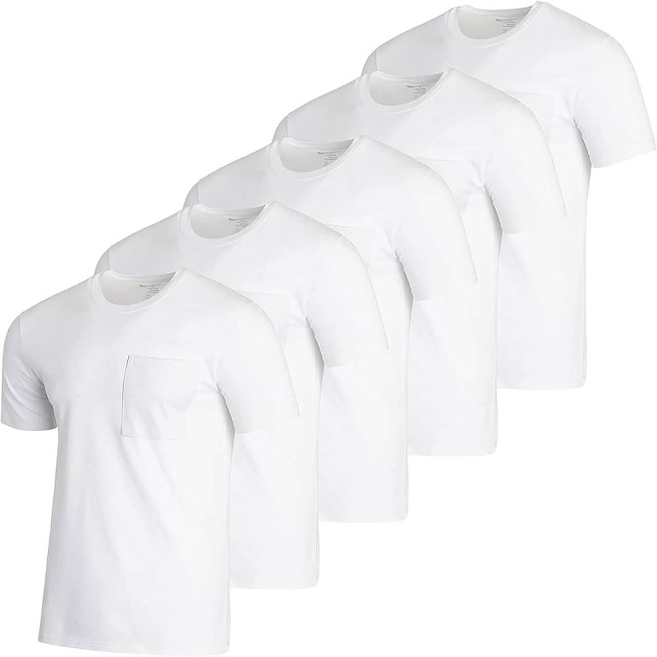5-Pack: Men's Cotton Crew Neck Pocket T-Shirts Men's Tops Set 2 S - DailySale