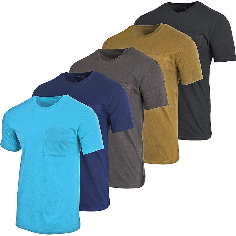 5-Pack: Men's Cotton Crew Neck Pocket T-Shirts Men's Tops Set 3 S - DailySale