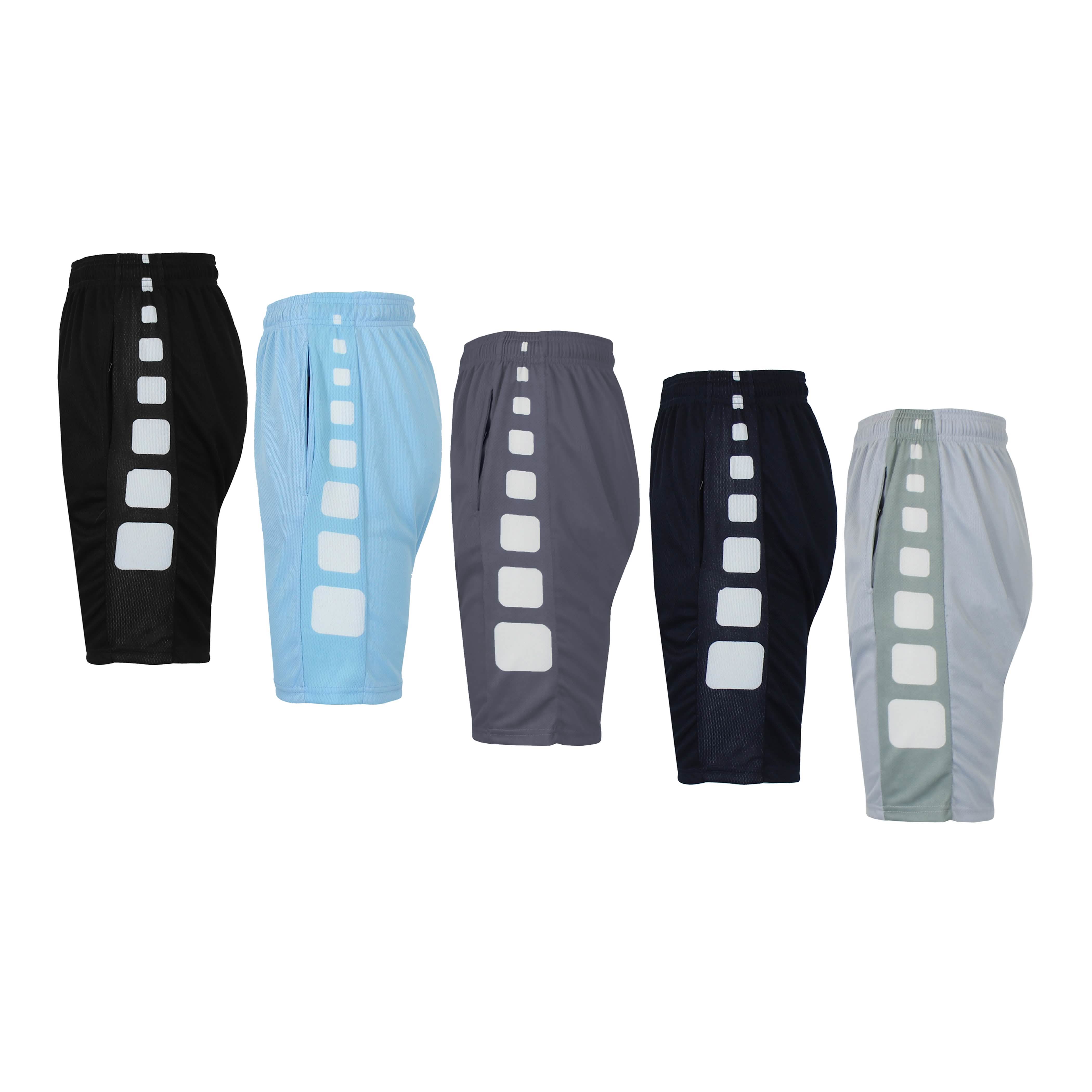 5-Pack: Men's Moisture Wicking Active Mesh Shorts Men's Bottoms Block S - DailySale