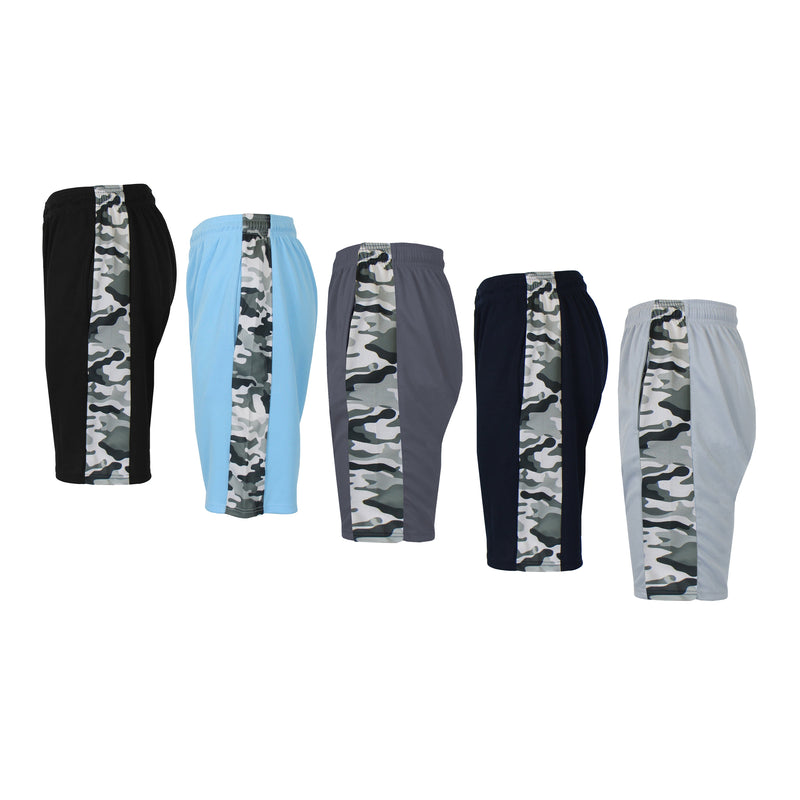 5-Pack: Men's Moisture Wicking Active Mesh Shorts Men's Bottoms Camo S - DailySale