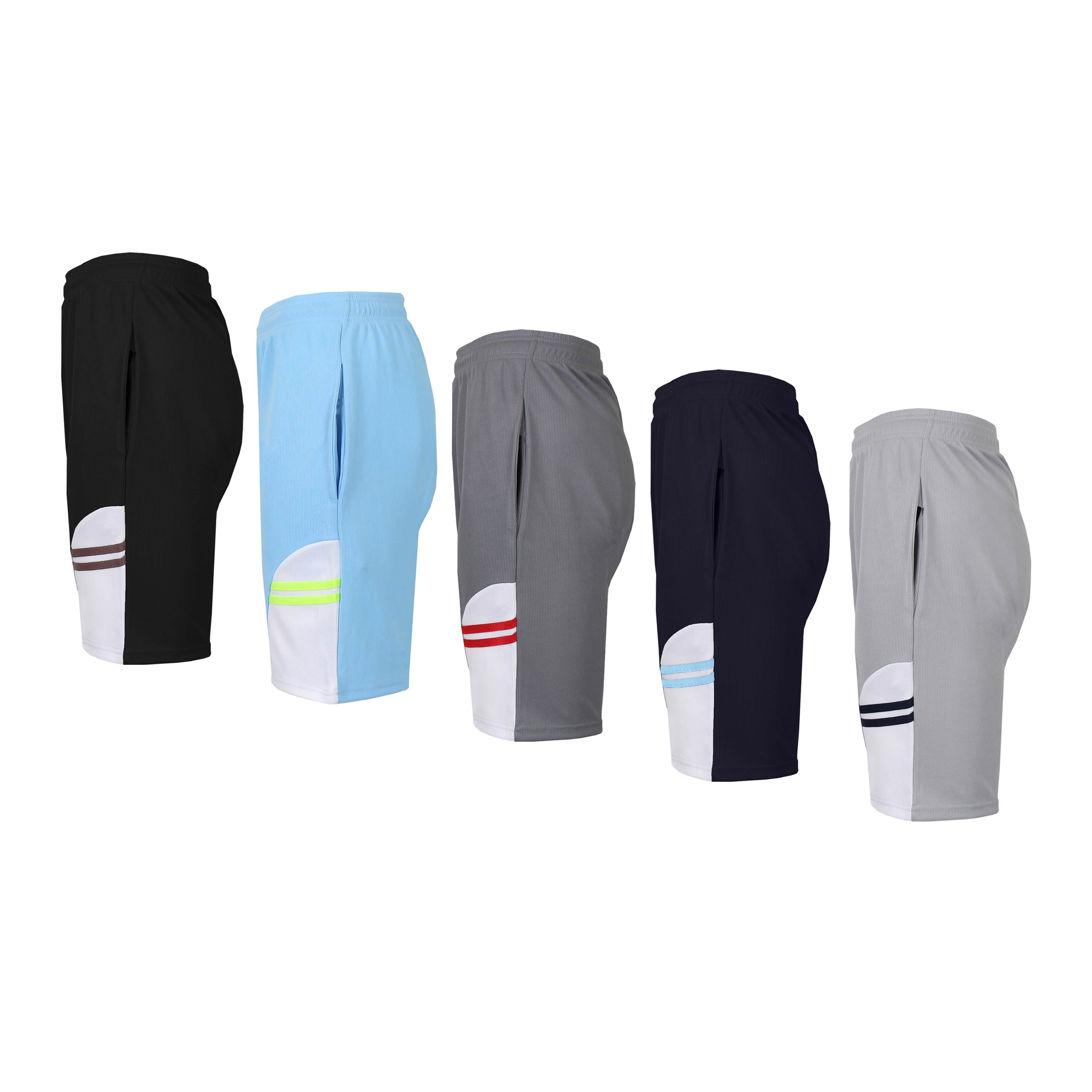 5-Pack: Men's Moisture Wicking Active Mesh Shorts Men's Bottoms Strip S - DailySale