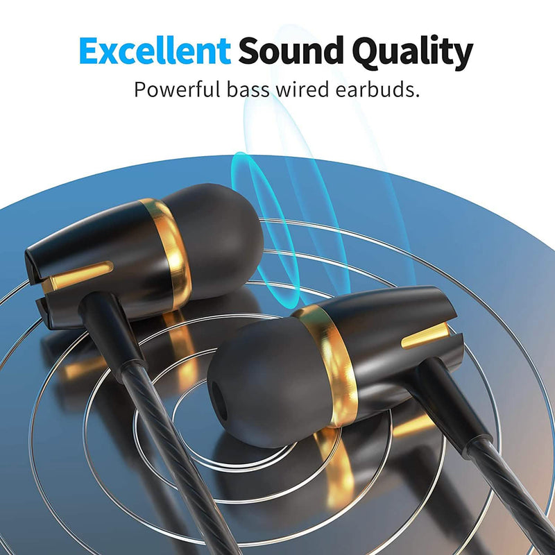 5-Pack: Microphone Wired Earbuds Isolating In-Ear Headphones Headphones - DailySale