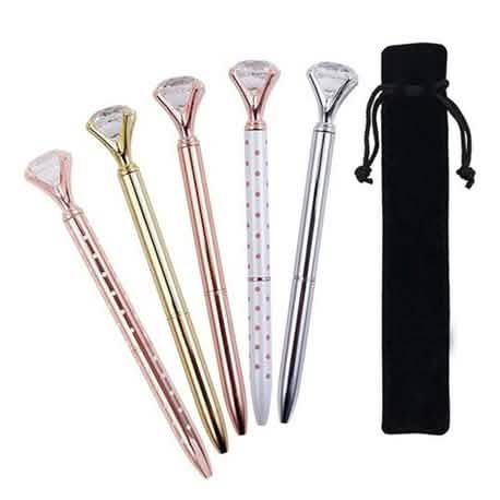 5-Pack: Multi-Color Diamond Ballpoint Pens Home Essentials - DailySale