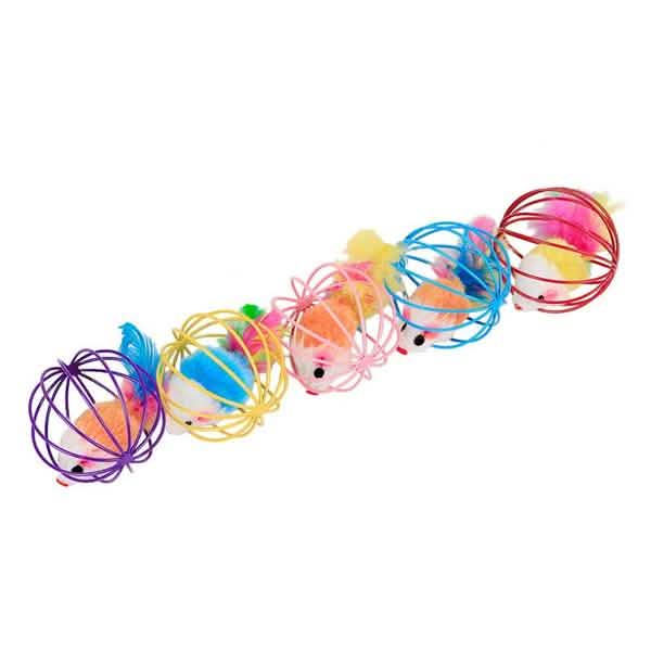 5-Pack: Pet Cat Kitten Playing Mouse Ball Cage Pet Supplies - DailySale
