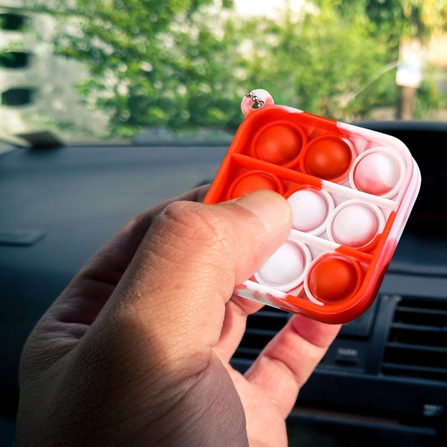 5-Pack: Simple Dimple Mini Stress Relieving Push Pop Bubble Fidget Toy Keychain Toys & Games - DailySale