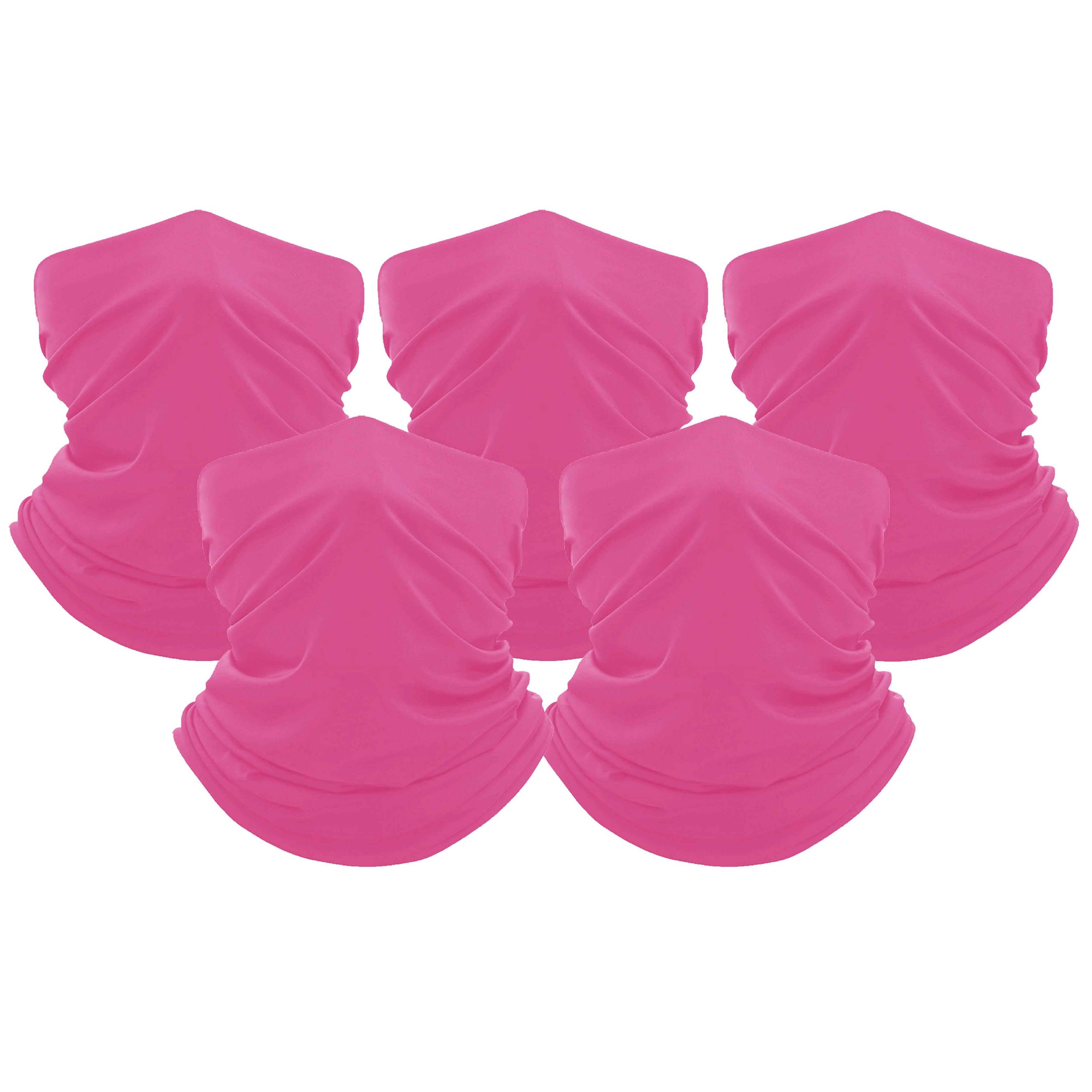 5-Pack: Unisex Moisture Wicking Gaiter Face Neck Scarf Bandanna Face Masks & PPE Coral - DailySale