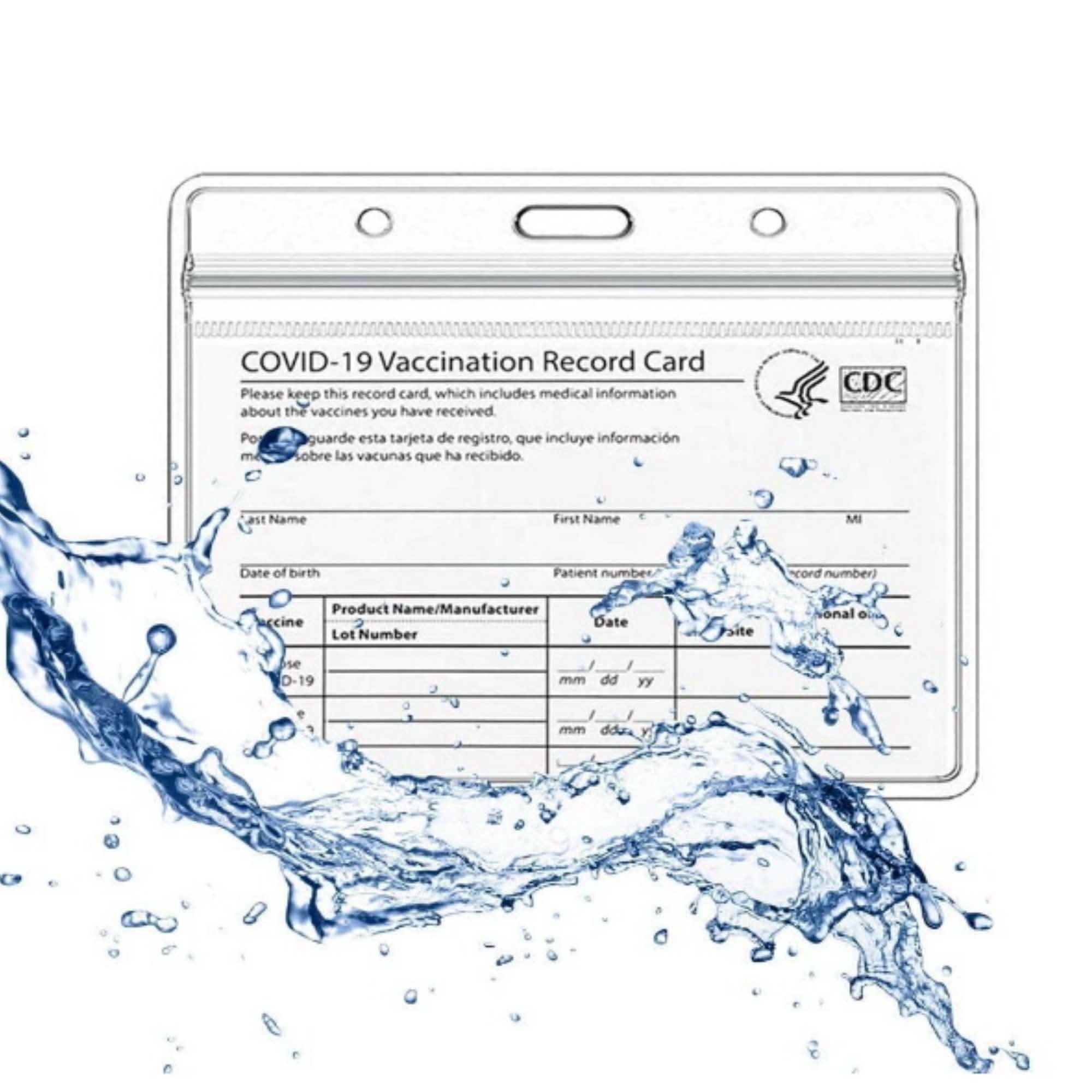 5-Pack: Waterproof Clear Sleeve CDC Vaccination Card Immunization Record Holder Face Masks & PPE - DailySale