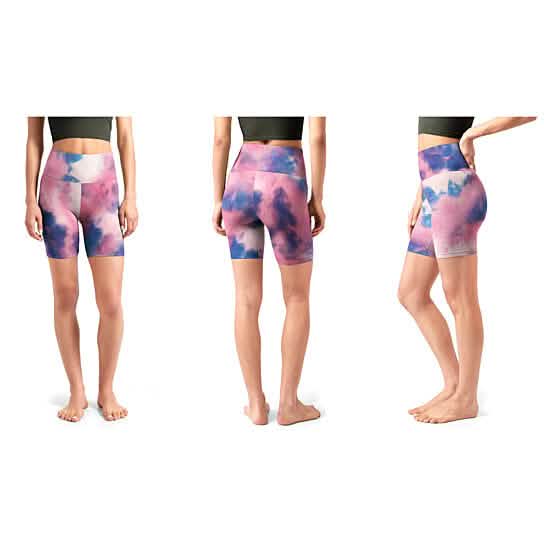 5-Pack: Women's High Waisted Tie Dye Athletic Biker Shorts Women's Bottoms - DailySale