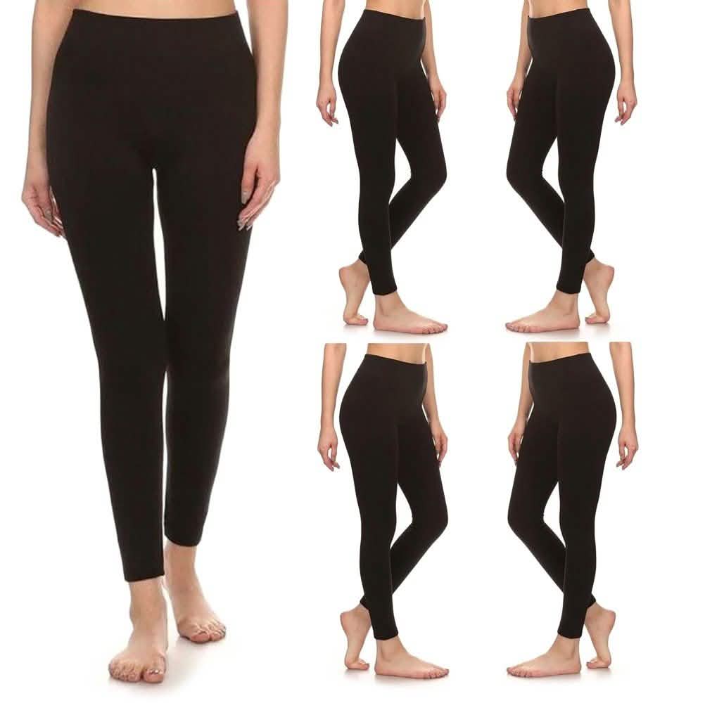 5-Pack: Women's Premium Fleece Leggings Women's Apparel S/M Black - DailySale