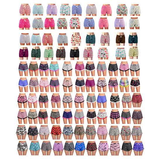 5-Pack: Women's Soft Comfy Printed Lounge Sleep Pajama Short Women's Bottoms - DailySale