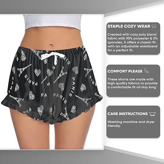 Three key features of Soft Comfy Printed Lounge Sleep Pajama Shorts, available at Dailysale