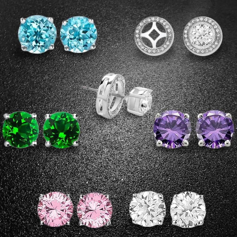 5-Pair: Swarovski Crystal Interchangeable Halo Stud Earrings, available at Dailysale