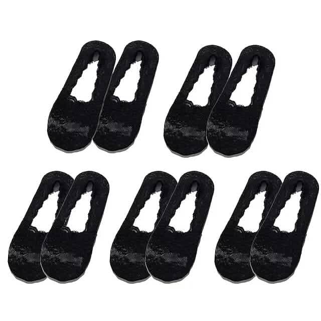 5-Pair: Women's No Show Socks Women's Shoes & Accessories Black - DailySale