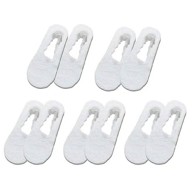 5-Pair: Women's No Show Socks Women's Shoes & Accessories White - DailySale