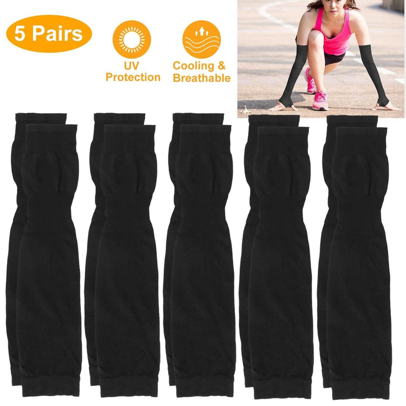 5-Pairs: Cooling Arm Sleeve Anti-UV Sun Protection Sports & Outdoors - DailySale