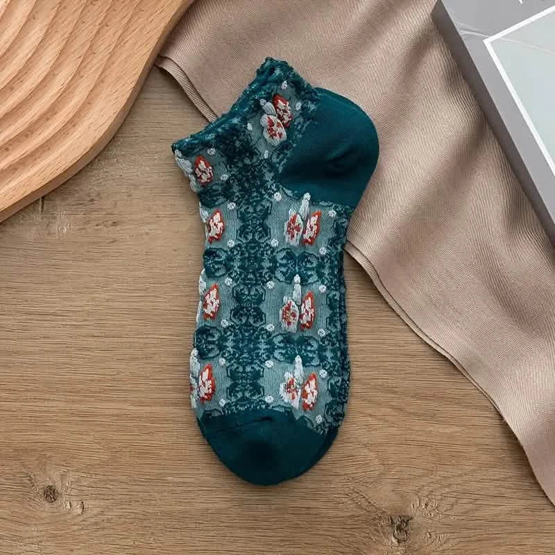5-Pairs: Vintage Court Style Short Socks Women's Shoes & Accessories - DailySale