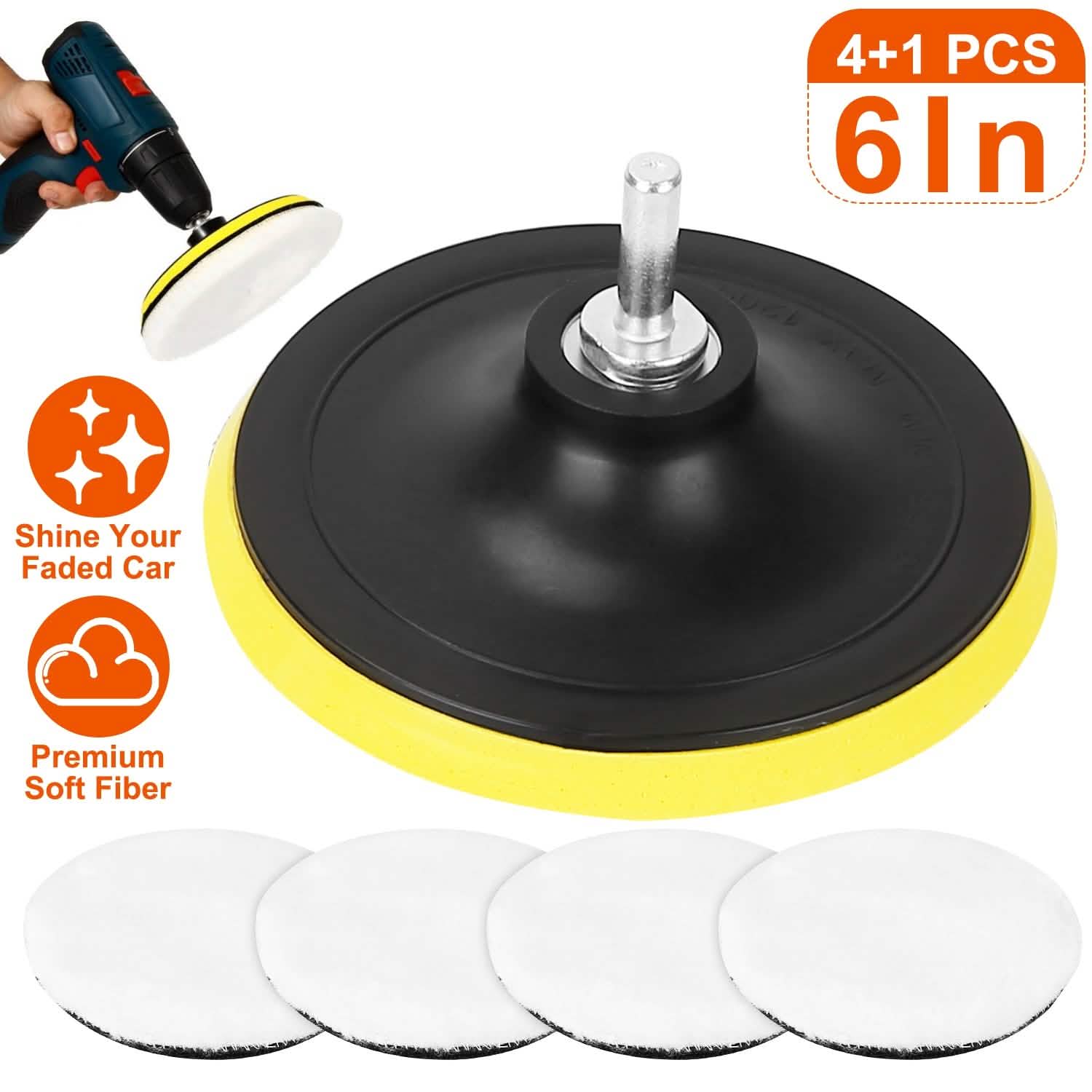 5-Piece: 6" Buffing Polishing Pads Automotive - DailySale