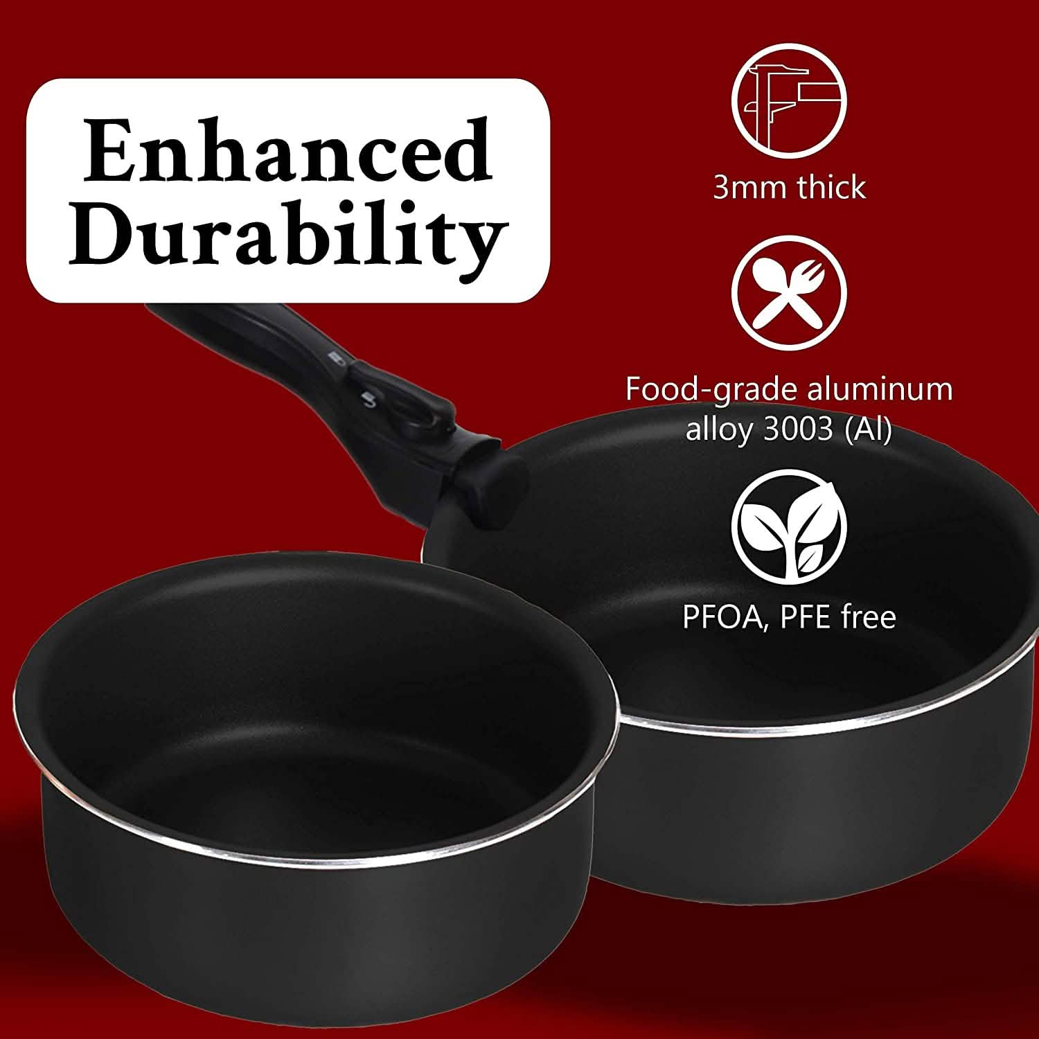 5-Piece: Chef's Star Nonstick Cooking Pot Set Kitchen & Dining - DailySale