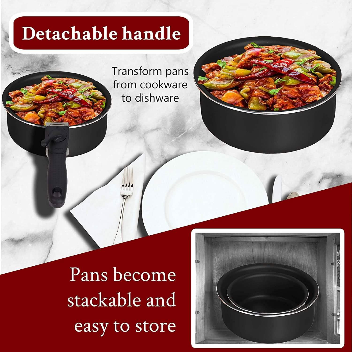5-Piece: Chef's Star Nonstick Cooking Pot Set Kitchen & Dining - DailySale