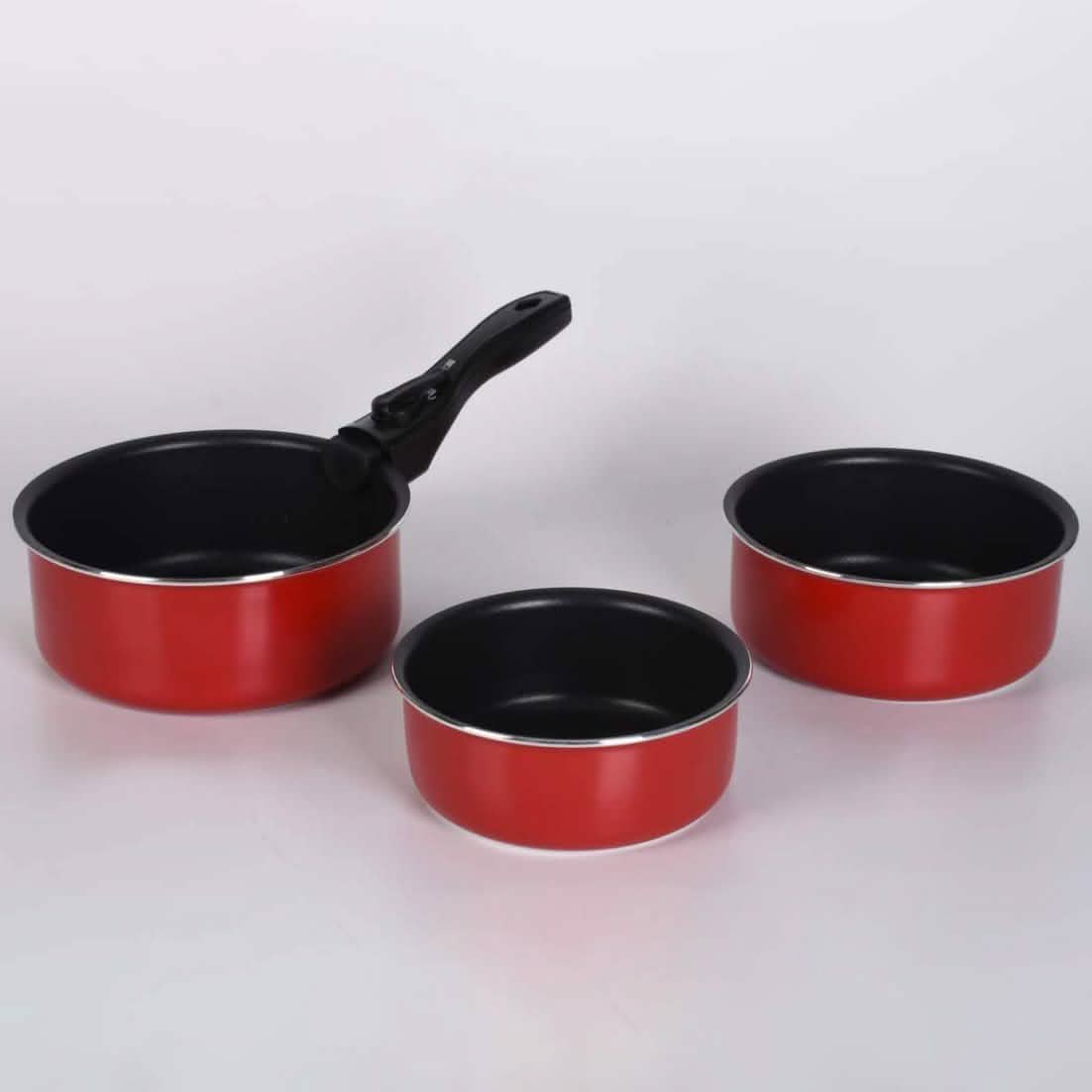 5-Piece: Chef's Star Nonstick Cooking Pot Set Kitchen & Dining Red - DailySale
